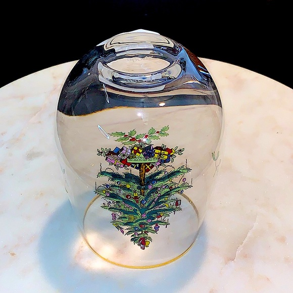 SPODE CHRISTMAS TREE STEMLESS WINE GLASS 18 oz NEW - Picture 5 of 6